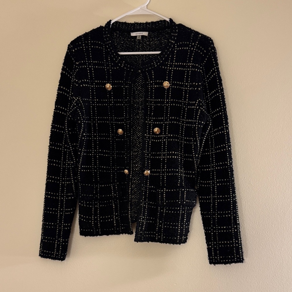 SIONI Knit Tweed Cardigan